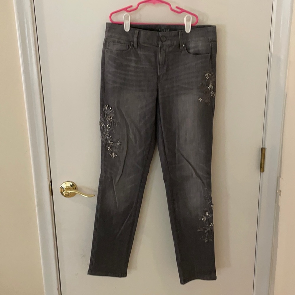 White house black market gray designer jeans